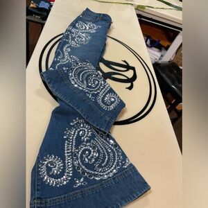 Ao.la by Alice + Olivia embellished bottom flare jean